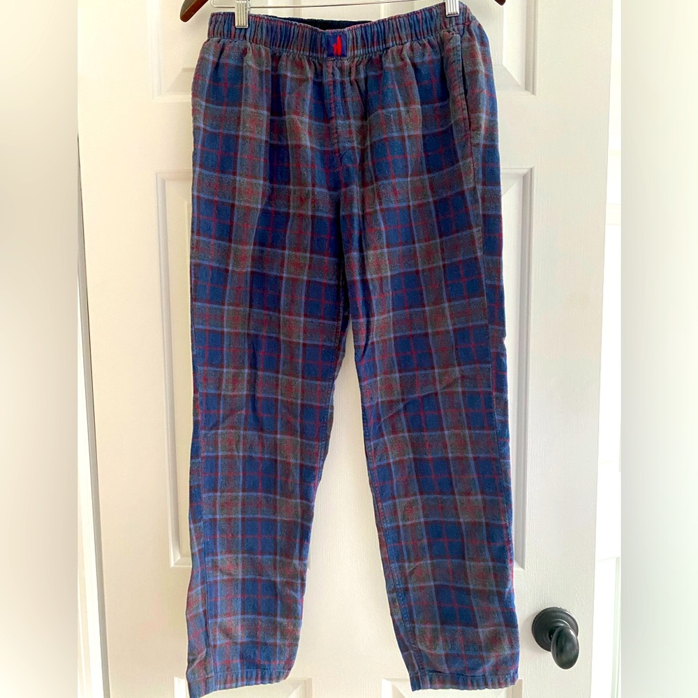 Johnnie-O Skiff Pajama pantst.  Boys size 14.  Blue check plaid.  Gently worn.